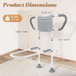 easymake Bed Rails for Elderly Adults Safety: Adjustable Bedside Assist Rails with Storage Pockets, Non-Slip Handles, Sensor Night Light, 400LB Gravity Capacity