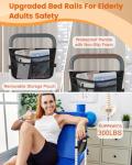 Bed Rails for Elderly Adults Safety - Adjustable Bed Assist Rail for Seniors - Stable Bed Side Rails Handle Support Bar Beds Guard Rail with Storage Bag & Fixing Strap, Fit King Queen Full Twin