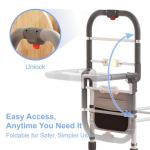 ONTHEWEI Bed Rails for Elderly Adults Safety Foldable Bed Assist Rail with Adjustable Height, Non-Slip Handle, Motion Sensor Light & Storage Pouch, Fits King Queen Full Twin Beds, Supports 350 LBS