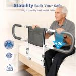 Agrish Bed Rails for Elderly Adults Safety, Adjustable Extended Bed Rails for Seniors with Pouch - 400lbs ASTM Approved Bed Side Rails, Fit for Elderly, Disabled, Pregnant