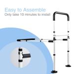 LandTale Bed Assist Rails Adjustable, Safety Bed Handle with Leg, Fall Prevention Hand Guard Grab Bar Bed Cane, Bed Rails for Elderly, Adults, Senior, Handicap, Disabled, Fit King, Queen, Full, Twin