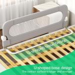 UPGOGO Folding Bed Rail for Toddlers,Baby Bed Rail Guard with Reinforced Anchor Safety System,Fit Bunk,Full Size,Queen,King,Twin(Grey,71"x23.6")