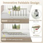 Bed Rails for Elderly Adults Safety, Folding Assist Seniors Handle Bedside Railings, Side Cane Hospital Guard Rails, Medical Half Bed Hand Rail, Handicap Bars for King Queen Size Bed Fall Prevention