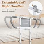 easymake Bed Rails for Elderly Adults Safety: Adjustable Bedside Assist Rails with Storage Pockets, Non-Slip Handles, Sensor Night Light, 400LB Gravity Capacity