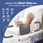Agrish Bed Rails for Elderly Adults Safety, Adjustable Extended Bed Rails for Seniors with Pouch - 400lbs ASTM Approved Bed Side Rails, Fit for Elderly, Disabled, Pregnant