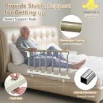 Bed Rails for Elderly Adults Safety, Folding Assist Seniors Handle Bedside Railings, Side Cane Hospital Guard Rails, Medical Half Bed Hand Rail, Handicap Bars for King Queen Size Bed Fall Prevention