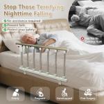 Bed Rails for Elderly Adults Safety, Folding Assist Seniors Handle Bedside Railings, Side Cane Hospital Guard Rails, Medical Half Bed Hand Rail, Handicap Bars for King Queen Size Bed Fall Prevention