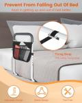 Bed Rails for Elderly Adults Safety - Adjustable Bed Assist Rail for Seniors - Stable Bed Side Rails Handle Support Bar Beds Guard Rail with Storage Bag & Fixing Strap, Fit King Queen Full Twin