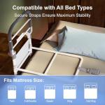 ONTHEWEI Bed Rails for Elderly Adults Safety Foldable Bed Assist Rail with Adjustable Height, Non-Slip Handle, Motion Sensor Light & Storage Pouch, Fits King Queen Full Twin Beds, Supports 350 LBS