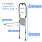 ONTHEWEI Bed Rails for Elderly Adults Safety Foldable Bed Assist Rail with Adjustable Height, Non-Slip Handle, Motion Sensor Light & Storage Pouch, Fits King Queen Full Twin Beds, Supports 350 LBS