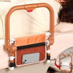 haiorjun Bed Rails for Elderly Adults Safety, Adjustable Folding Bed Assist Rails for Seniors, Foldable Bed Side Rails with Non-Slip Handle and Storage Pouch, Fits King Queen Full Twin Beds