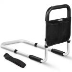 TABEKE Bed Rails for Elderly Adults, Adjustable Bed Assist Rails for Seniors, Portable Bed Support Bar Mobility Assistant with Foam Handle & Double Side Storage Bag Fits King, Queen, Full, Twin Bed