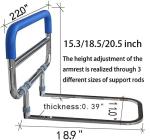 Bedside Assistant Stainless Steel Bedside handrail for The Stable and Foldable Adjustable Senior Bed Safety Rail and Bedside Standing Assist Grab Bar