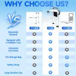 LanAqua Bed Rails for Elderly Adults Safety with Foldable Tray, Adjustable Bed Assist Rails for Seniors with Motion Sensor Light & Cup Holder, ASTM Approved Bed Cane Bed Rail with 2 Handles & Pocket