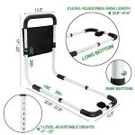 RELIANCER Bed Safety Rail for Elderly Adult,Adjustable Bedside Assist Grab Bar w/Storage Pocket,Bed Side Support Railing for Seniors,Fall Prevent Bedside Handle Bar,Bedside Assist Guard Rails Bed Cane