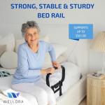 Sturdy Bed Rails for Elderly Adults Safety - Foldable & Adjustable Bed Rail - Supports up to 330lbs - Fit King, Queen, Full, Twin - Bed Guard Rail for Seniors WELLORA
