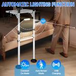 LanAqua Bed Rails for Elderly Adults Safety with Foldable Tray, Adjustable Bed Assist Rails for Seniors with Motion Sensor Light & Cup Holder, ASTM Approved Bed Cane Bed Rail with 2 Handles & Pocket