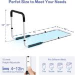 TABEKE Bed Rails for Elderly Adults, Adjustable Bed Assist Rails for Seniors, Portable Bed Support Bar Mobility Assistant with Foam Handle & Double Side Storage Bag Fits King, Queen, Full, Twin Bed