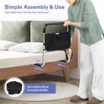 TABEKE Bed Rails for Elderly Adults, Adjustable Bed Assist Rails for Seniors, Portable Bed Support Bar Mobility Assistant with Foam Handle & Double Side Storage Bag Fits King, Queen, Full, Twin Bed