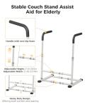 JivaJot Couch Stand Assist Aid for Elderly, Sofa Chair Lift Assist Devices for Seniors Sit to Stand, Standing Aids & Supports, Pregnancy, Disabled, Floor Gap Height ≥ 1.4" Leg Gap ＞24", White