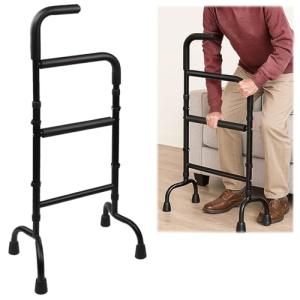 HeywoodCabin Adjustable Stand Assist for Elderly - 2-in-1 Standing Rail & Walking Cane with Anti-Slip Handle, 300lb Capacity - Ideal for Daily Living
