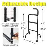 HeywoodCabin Adjustable Stand Assist for Elderly - 2-in-1 Standing Rail & Walking Cane with Anti-Slip Handle, 300lb Capacity - Ideal for Daily Living
