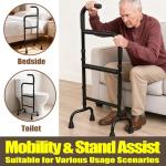 HeywoodCabin Adjustable Stand Assist for Elderly - 2-in-1 Standing Rail & Walking Cane with Anti-Slip Handle, 300lb Capacity - Ideal for Daily Living