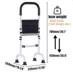 Stand Assist Aid for Elderly; Quad Walking Canes for Seniors; Couch Stand Assist; Aids for Getting Up from Toilet/Recliner/Bed; Height Adjustable 30'' to 36 ''; Soft Handle; 4 Legged feet