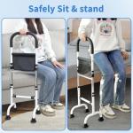 HEINALOUS Stand Assist Mobility Aid Rail for Seniors – Adjustable Safety Grab Bar for Bed, Couch, Chair, Toilet – Non-Slip Base, Easy to Install, Stability Support for Sitting & Standing