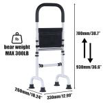 Stand Assist Aid for Elderly with 2 Base Sets & Detachable Bag - Adjustable Standing Assistance Raiser for Couch, Bed, Toilet, Chair - Mobility Aid for People with Mobility Issues（Carbon Steel ）