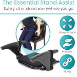 Vive Seat Lifter Chair Assist for Elderly & Adults - Patented Portable Sit to Stand Lift Device for Seniors - Stand Assist Aid & Support - Cushioned Transfer & Mobility Aid - Supports 250 pounds