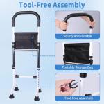 HEINALOUS Stand Assist Mobility Aid Rail for Seniors – Adjustable Safety Grab Bar for Bed, Couch, Chair, Toilet – Non-Slip Base, Easy to Install, Stability Support for Sitting & Standing