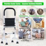 Stand Assist Aid for Elderly with 2 Base Sets & Detachable Bag - Adjustable Standing Assistance Raiser for Couch, Bed, Toilet, Chair - Mobility Aid for People with Mobility Issues（Carbon Steel ）
