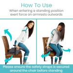 Vive Seat Lifter Chair Assist for Elderly & Adults - Patented Portable Sit to Stand Lift Device for Seniors - Stand Assist Aid & Support - Cushioned Transfer & Mobility Aid - Supports 250 pounds