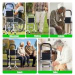 Stand Assist Aid for Elderly with 2 Base Sets & Detachable Bag - Adjustable Standing Assistance Raiser for Couch, Bed, Toilet, Chair - Mobility Aid for People with Mobility Issues（Carbon Steel ）