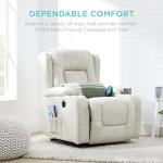 Best Choice Products PU Leather Electric Power Lift Chair, Recliner Massage Chair, Adjustable Furniture for Back, Legs w/ 3 Positions, USB Port, Heat, Cupholders, Easy-to-Reach Side Button - Cognac