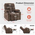 MCombo Power Lift Recliner Chair with Extended Footrest for Elderly People, Fabric 7287 (Brown, Medium)