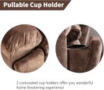 CANMOV Large Power Lift Recliner Chairs with Massage and Heat for Elderly, Heavy Duty and Safety Motion Reclining Mechanism Electric Wide Recliners with USB Ports, 2 Hidden Cup Holders,Brown