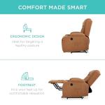 Best Choice Products PU Leather Electric Power Lift Chair, Recliner Massage Chair, Adjustable Furniture for Back, Legs w/ 3 Positions, USB Port, Heat, Cupholders, Easy-to-Reach Side Button - Cognac