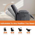 NEWBULIG Power Lift Recliner Chair for Elderly with Vibration Massage and Heat, Ergonomic Overstuffed Breathable Fabric Reclining Chair with Side Pockets, Remote Control, Living Room, Bedroom, Grey