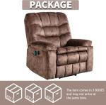 CANMOV Large Power Lift Recliner Chairs with Massage and Heat for Elderly, Heavy Duty and Safety Motion Reclining Mechanism Electric Wide Recliners with USB Ports, 2 Hidden Cup Holders,Brown