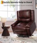 Garvee Power Lift Recliner Chair - Heat and Massage, PU Leather Electric Lift Recliner for Elderly & Mobility Impaired, Adjustable Back and Legs, Heavy Duty Lift Chair for Seniors