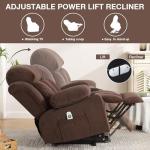 BOSMILLER Power Lift Recliner Chair for Elderly with Vibration Massage and Lumbar Heating Electric Oversized Single Sofa with Cup Holder and USB Charge Port for Living Room