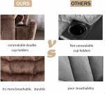 CANMOV Large Power Lift Recliner Chairs with Massage and Heat for Elderly, Heavy Duty and Safety Motion Reclining Mechanism Electric Wide Recliners with USB Ports, 2 Hidden Cup Holders,Brown