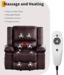 Garvee Power Lift Recliner Chair - Heat and Massage, PU Leather Electric Lift Recliner for Elderly & Mobility Impaired, Adjustable Back and Legs, Heavy Duty Lift Chair for Seniors