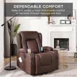 Best Choice Products Modern Linen Electric Power Lift Chair, Recliner Massage Chair, Adjustable Furniture for Back, Legs w/ 3 Positions, USB Port, Heat, Cupholders, Easy-to-Reach Button - Ivory