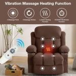 BOSMILLER Power Lift Recliner Chair for Elderly with Vibration Massage and Lumbar Heating Electric Oversized Single Sofa with Cup Holder and USB Charge Port for Living Room