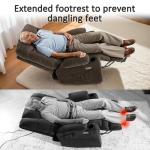 MCombo Power Lift Recliner Chair with Extended Footrest for Elderly People, Fabric 7283 (Brown, Large)