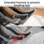 MCombo Power Lift Recliner Chair with Extended Footrest for Elderly People, Fabric 7287 (Dark Gray, Medium)