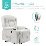 Best Choice Products Modern Linen Electric Power Lift Chair, Recliner Massage Chair, Adjustable Furniture for Back, Legs w/ 3 Positions, USB Port, Heat, Cupholders, Easy-to-Reach Button - Ivory